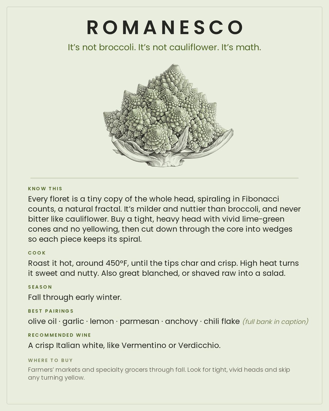 MackFoodie Romanesco card